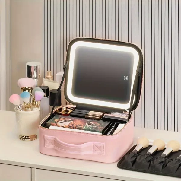 makeup bag with led mirror
